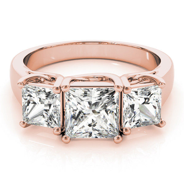Thumbnail: 14KT Gold Three Stone Diamond Engagement Ring
