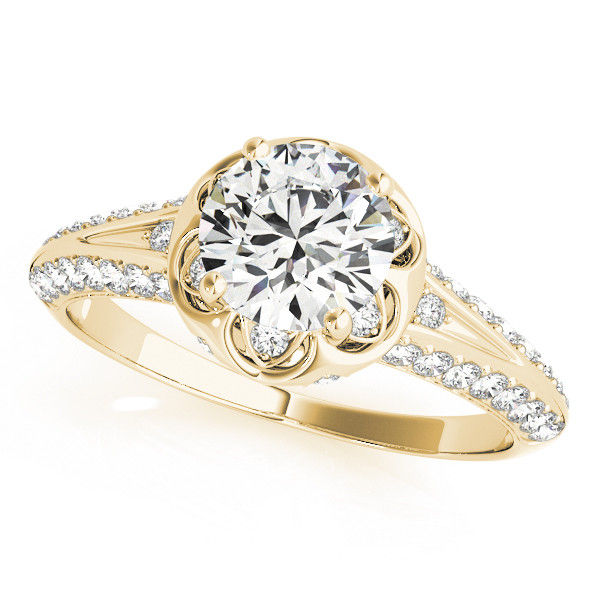 Thumbnail: 14kt Gold Halo Diamond Engagement Ring.