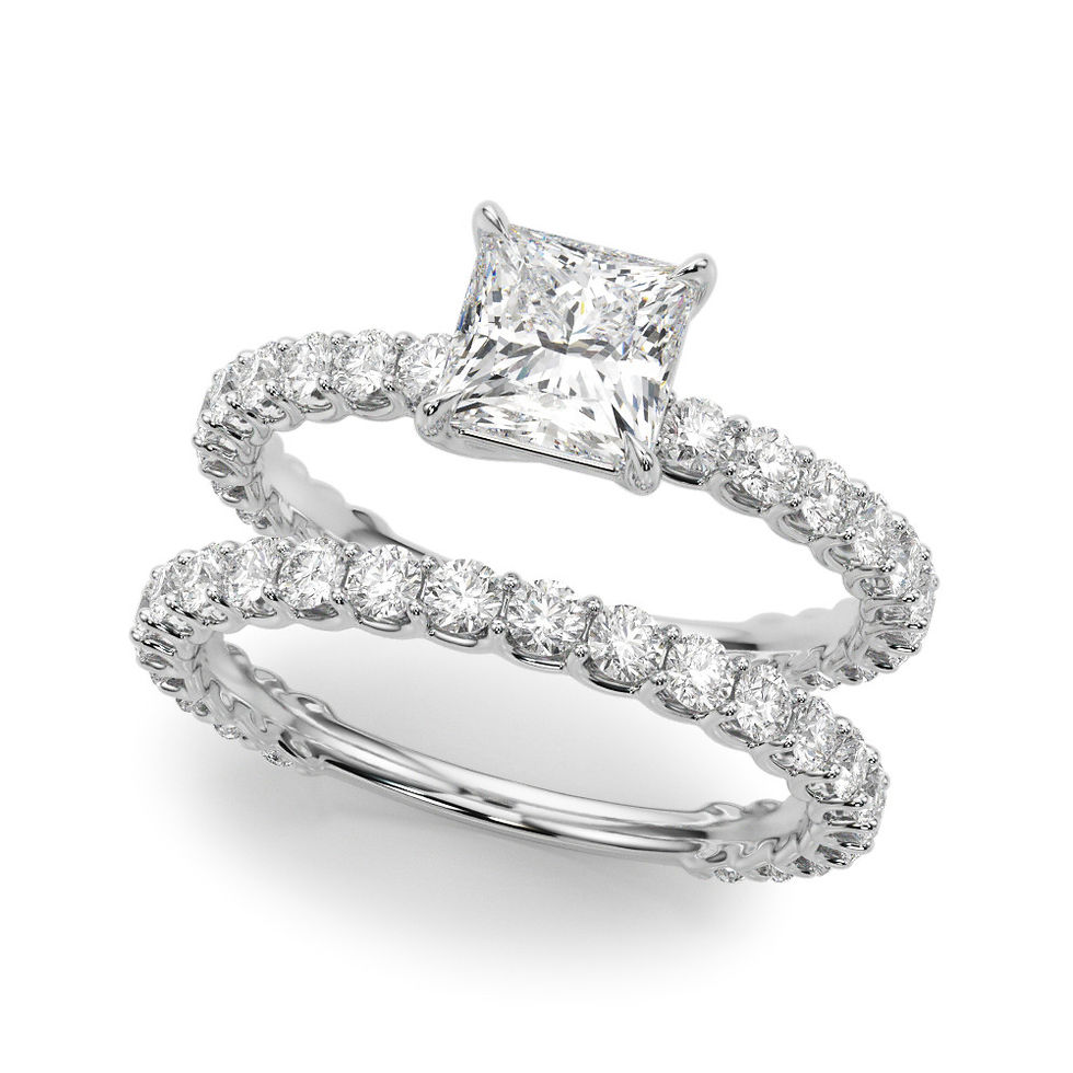 Thumbnail: 14kt Gold Trellis Diamond Engagement Ring