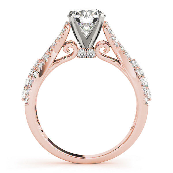 Thumbnail: 14kt Gold Twist Style Diamond Engagement Ring.
