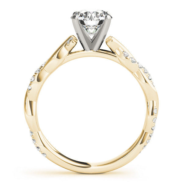 Thumbnail: 14kt Gold Twist Style Diamond Engagement Ring.
