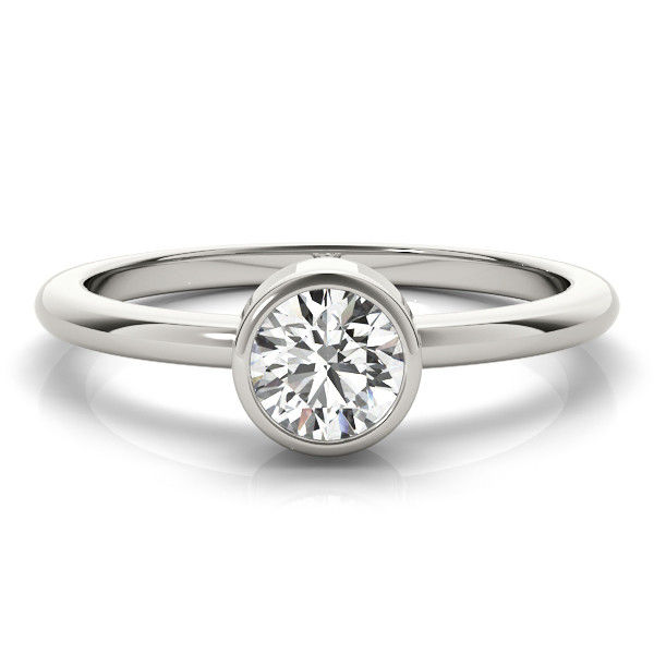 Thumbnail: 14kt Gold Round Solitaire Engagement Ring