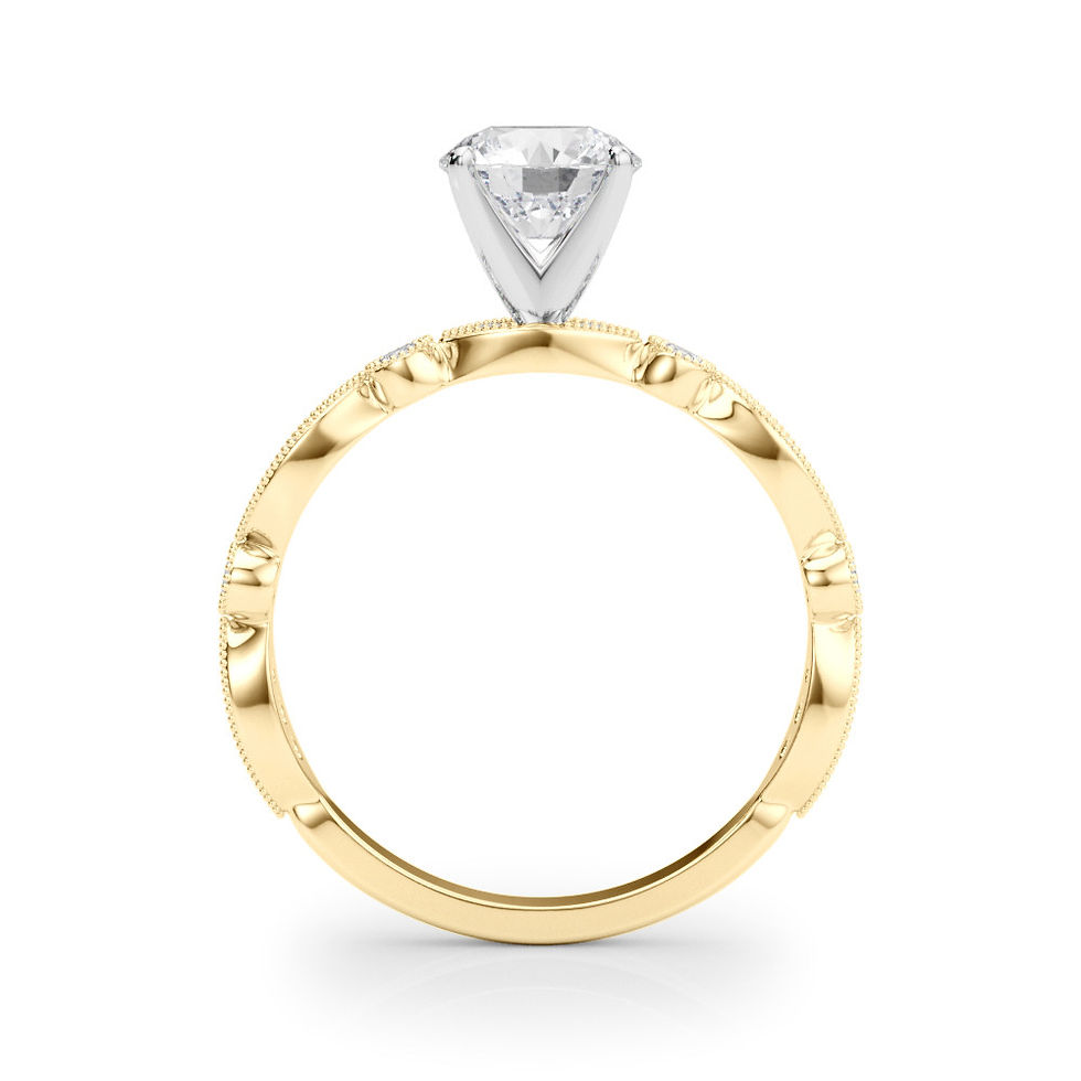 Thumbnail: 14kt Gold Art Deco Vintage Style Diamond Engagement Ring.