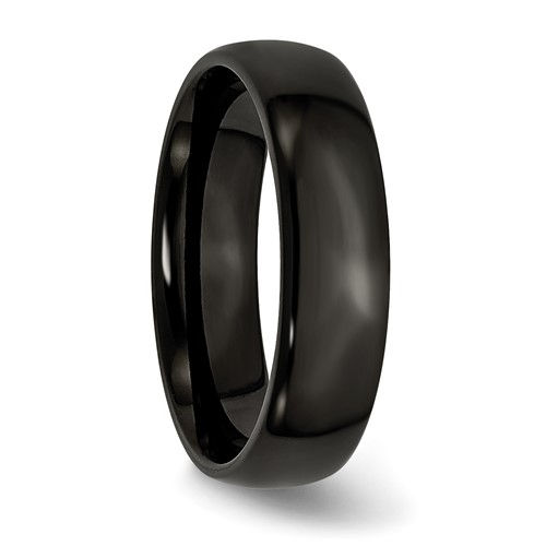 Thumbnail: Chisel Stainless Steel Polished Black IP-plated 6mm Band