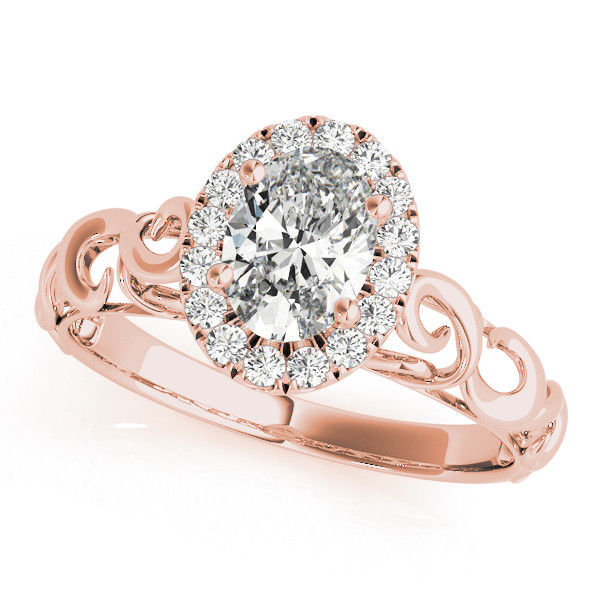 Thumbnail: 14kt Gold Halo Diamond Engagement Ring.