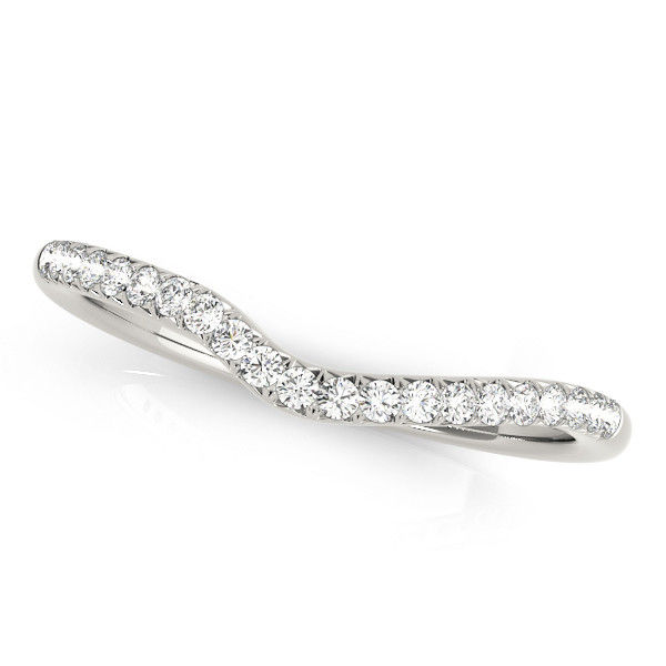 14kt Gold Diamond Ladies Curved Wedding