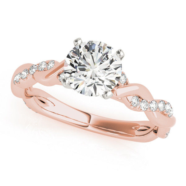 Thumbnail: 14kt Gold Twist Style Diamond Engagement Ring.