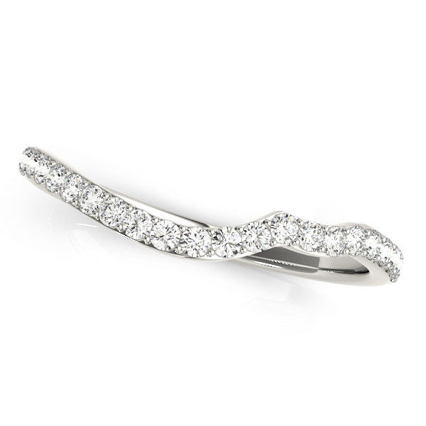 14kt Gold Diamond Ladies Curved Wedding