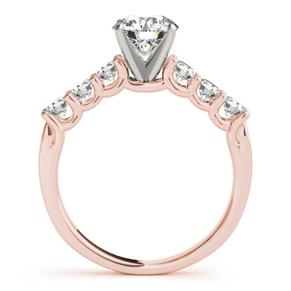 Thumbnail: 14kt Gold Single Row Diamond Engagement Ring.
