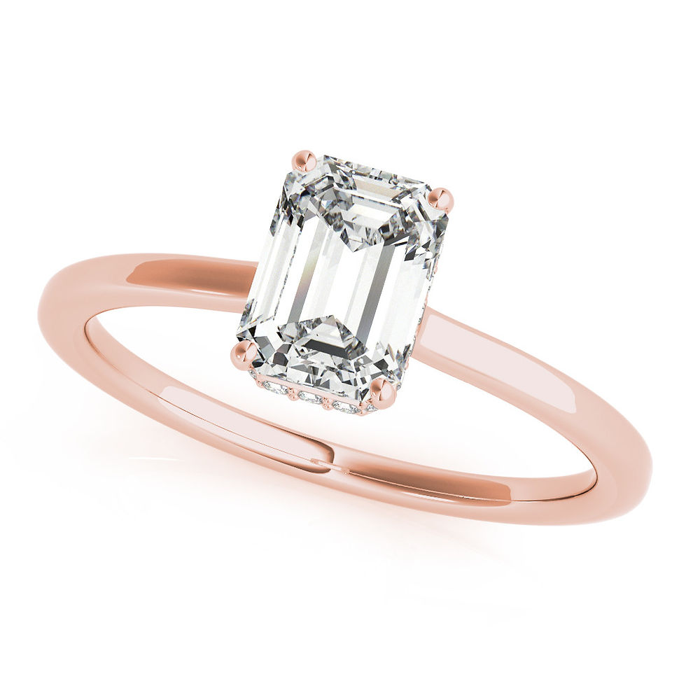 Thumbnail: 14kt Gold Hidden Halo Diamond Engagement Ring.