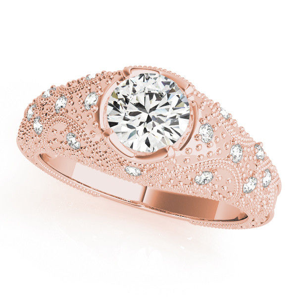 Thumbnail: 14kt Gold Art Deco Vintage Style Diamond Engagement Ring.