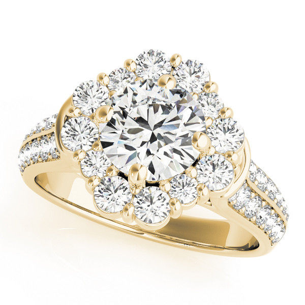 Thumbnail: 14kt Gold Halo Diamond Engagement Ring.