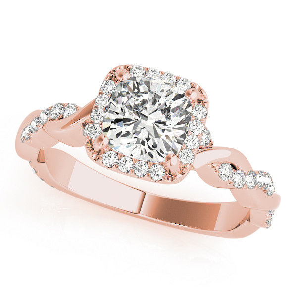 Thumbnail: 14kt Gold Twist Style Diamond Engagement Ring.