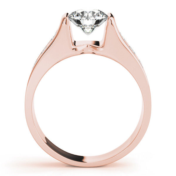 Thumbnail: 14kt Gold Single Row Diamond Engagement Ring.