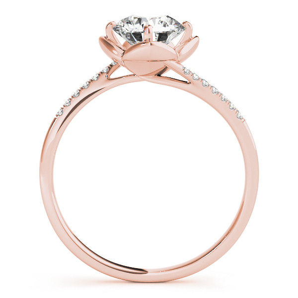 Thumbnail: 14kt Gold Single Row Diamond Engagement Ring.
