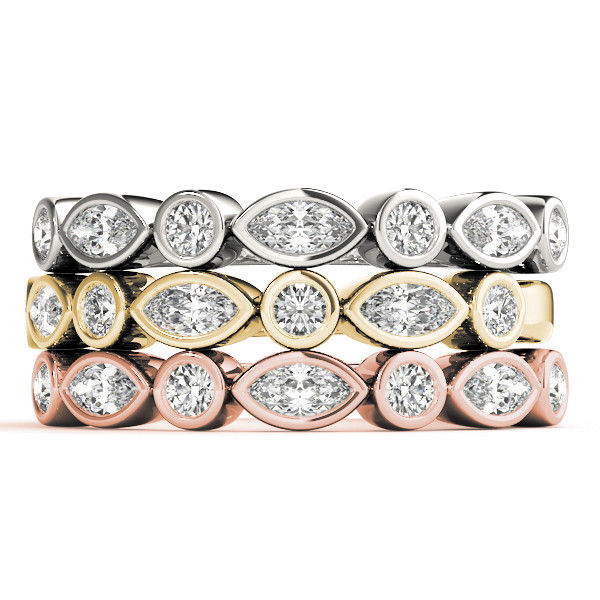 Thumbnail: 14kt Gold Stackable DiamondWedding Band
