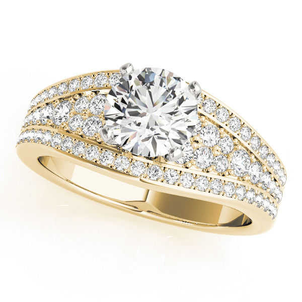 Thumbnail: 14kt Gold Multi Row Diamond Engagement Ring