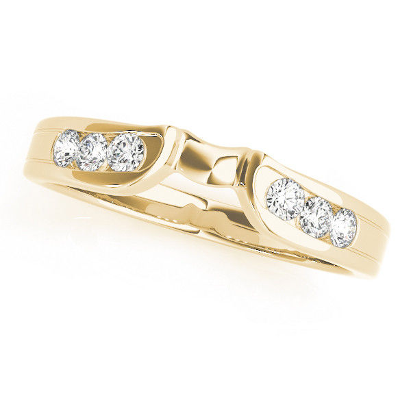 Thumbnail: 14kt Gold Diamond Ladies Curved Wedding