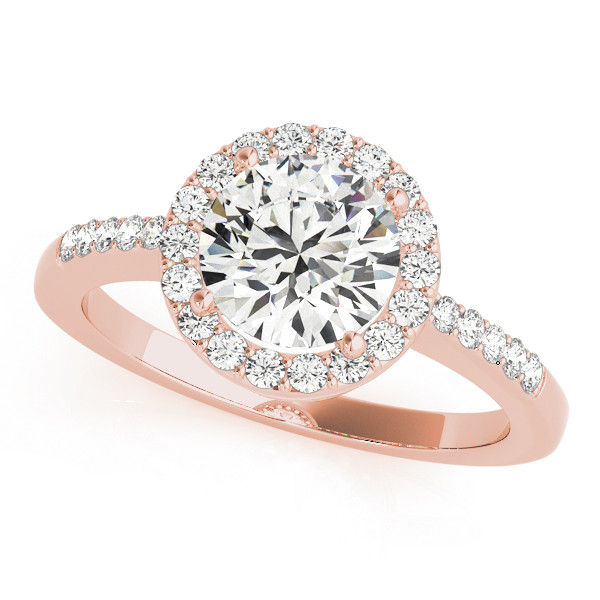Thumbnail: 14kt Gold Halo Diamond Engagement Ring.