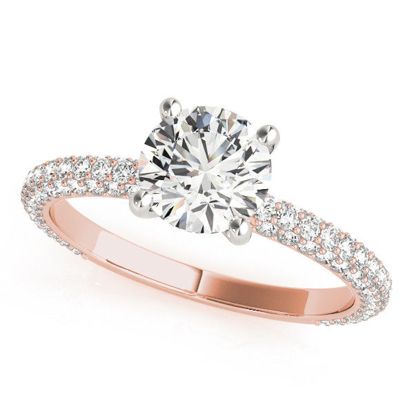 Thumbnail: 14KT Gold Pave Diamond Engagement Ring