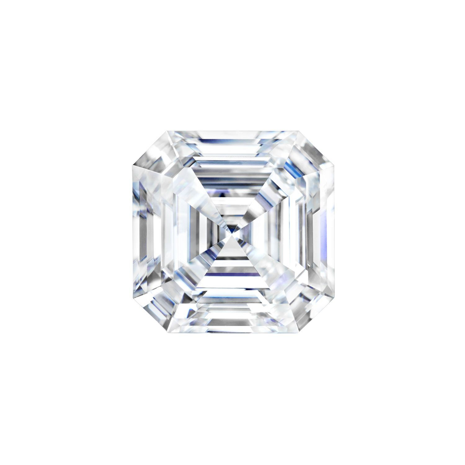 1.90 carats, Charles & Colvard Forever One™ D-E-F Asscher Moissanite, 8.00 MM
