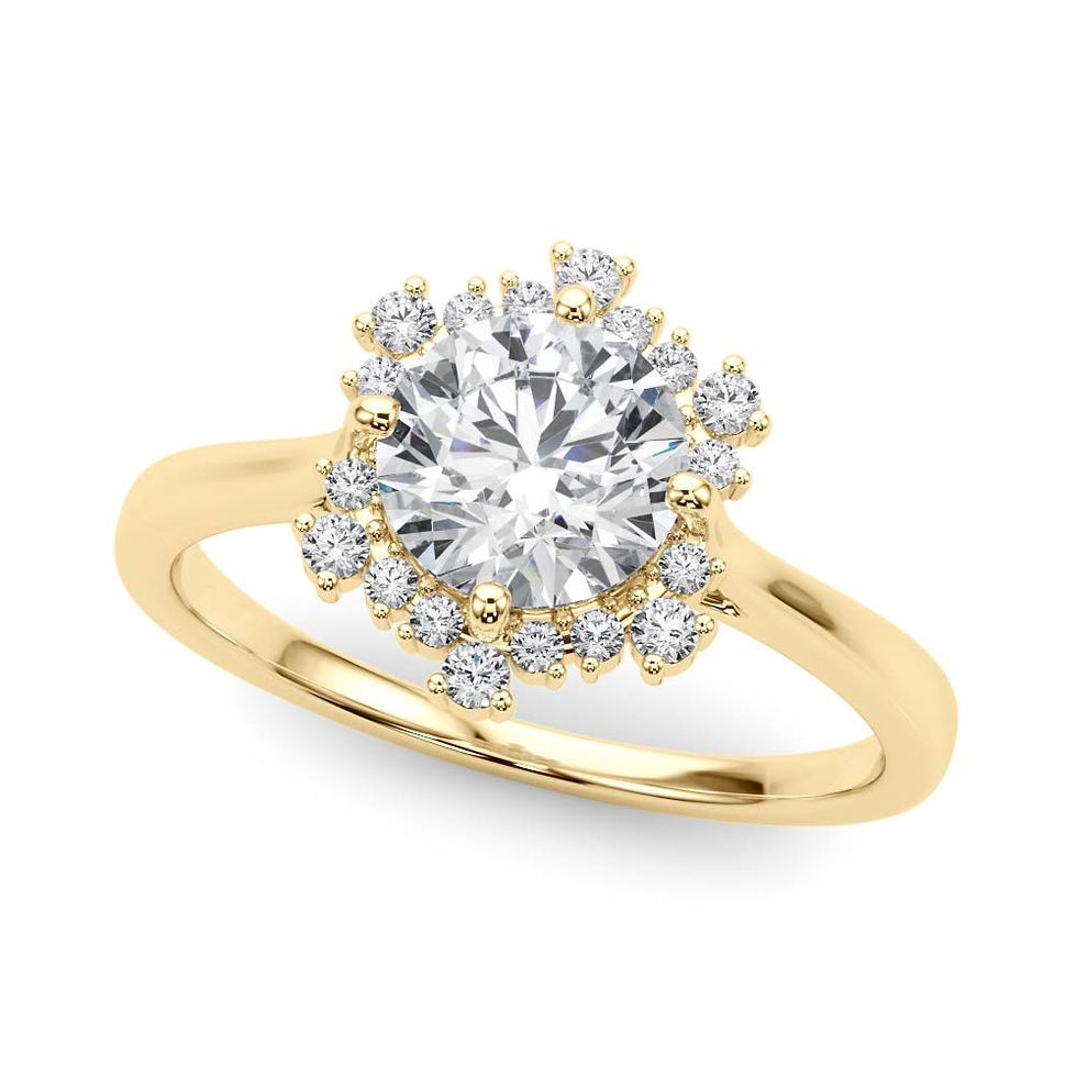 Thumbnail: 14kt Gold Halo Diamond Engagement Ring.
