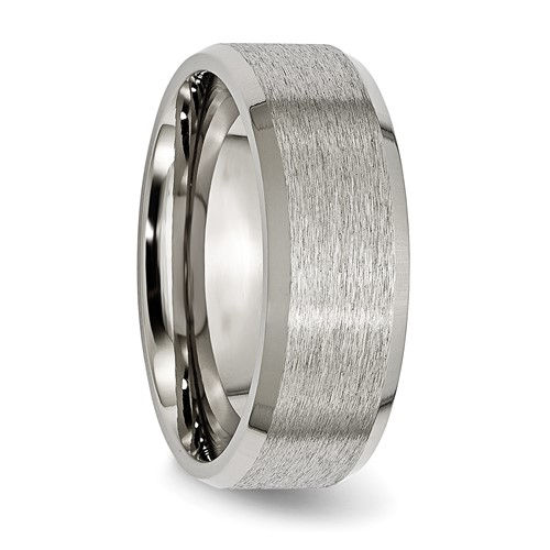 Thumbnail: Chisel Titanium Satin and Brushed 8mm Beveled Edge Band