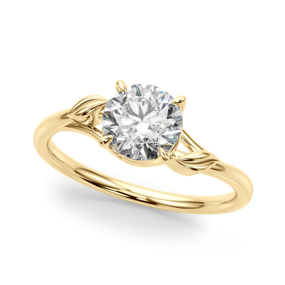 Thumbnail: 14kt Gold Round Solitaire Engagement Ring