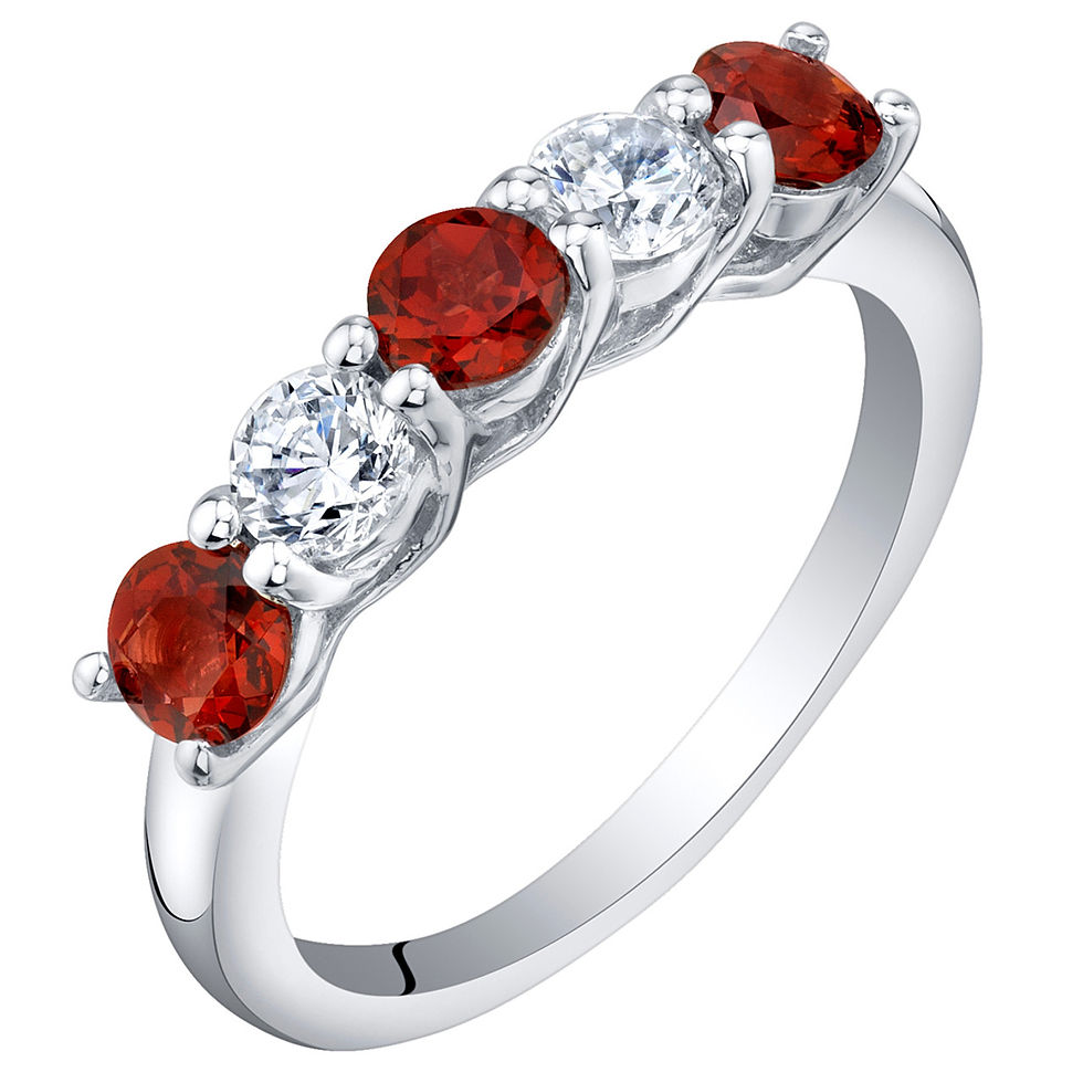 14kt Gold Garnet ColorStone and Diamond Ring.