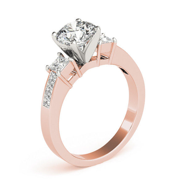 Thumbnail: 14KT Gold Three Stone Diamond Engagement Ring