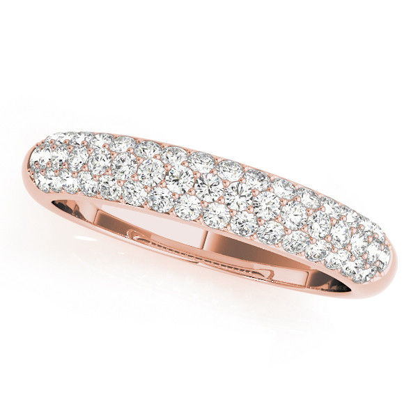 Thumbnail: 14kt Gold Diamond Ladies Pave Set Design Wedding Band