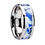 Thumbnail: GENERAL Tungsten Wedding Ring With Blue And White Camouflage Inlay - 8mm