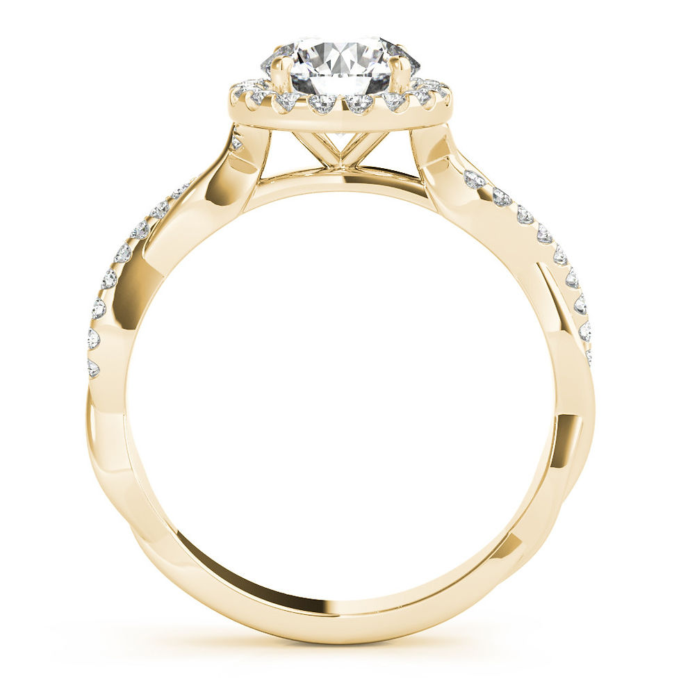 Thumbnail: 14kt Gold Twist Style Diamond Engagement Ring.
