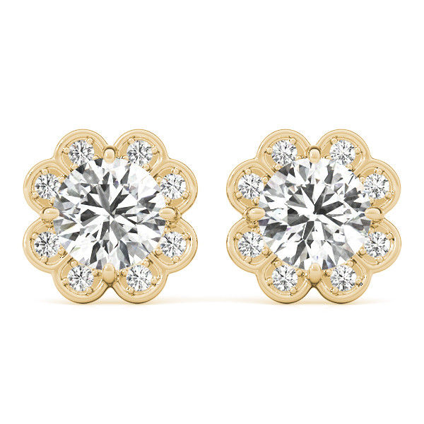Thumbnail: 14kt Gold Fashion Diamond Earrings