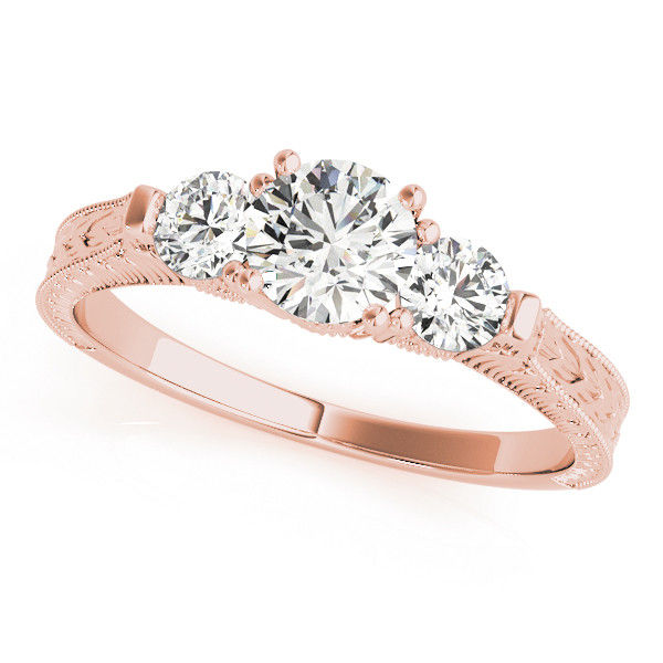 Thumbnail: 14KT Gold Three Stone Diamond Engagement Ring