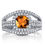 Thumbnail: 14kt Gold Orange Sapphire ColorStone and  Diamond Ring.