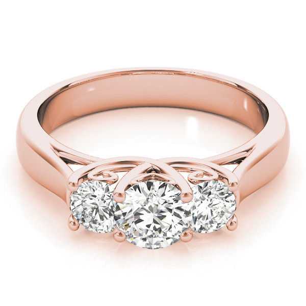 Thumbnail: 14KT Gold Three Stone Diamond Engagement Ring