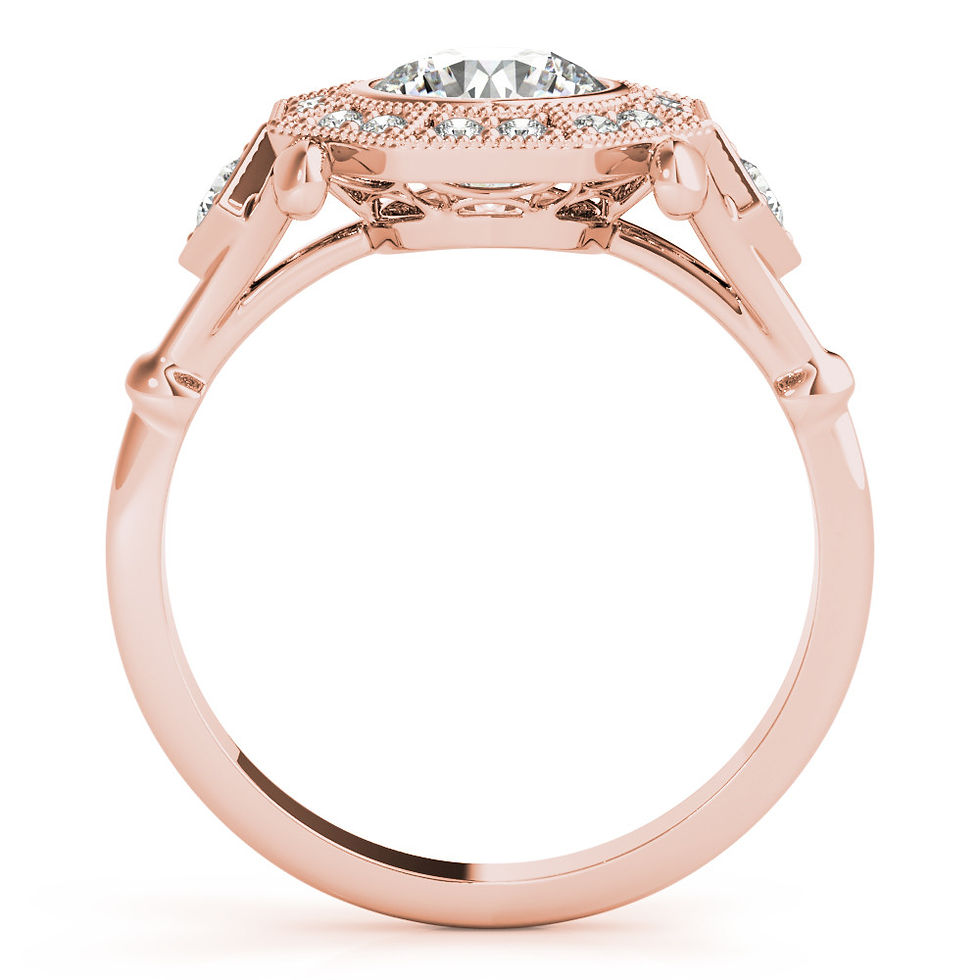 Thumbnail: 14kt Gold Halo Diamond Engagement Ring.