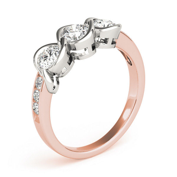 Thumbnail: 14KT Gold Three Stone Diamond Engagement Ring