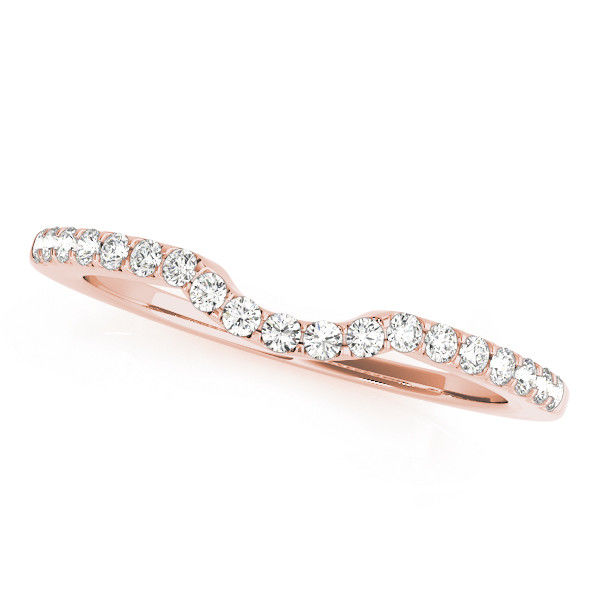 Thumbnail: 14kt Gold Diamond Ladies Curved Wedding