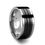 Thumbnail: EDINBURGH Pipe Cut Grooved Tungsten Ring with Ceramic Inlay - 6mm - 10mm