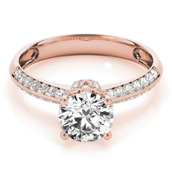 Thumbnail: 14KT Gold Pave Diamond Engagement Ring