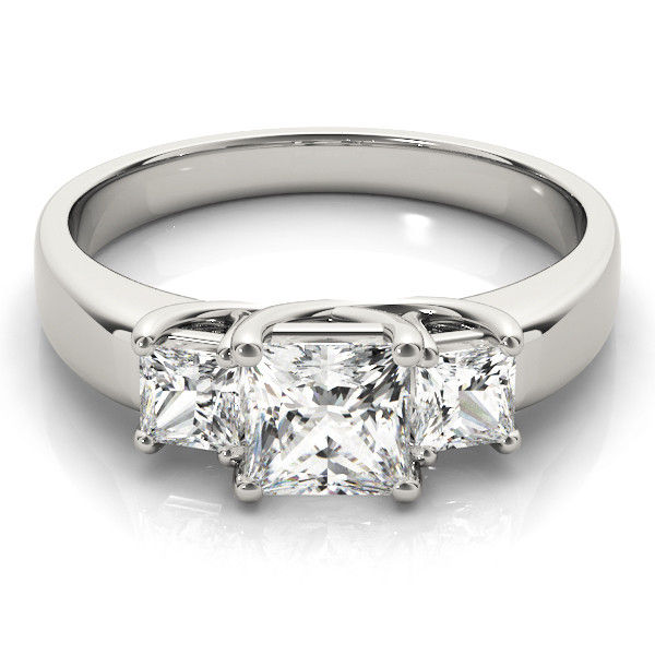 Thumbnail: 14KT Gold Three Stone Diamond Engagement Ring