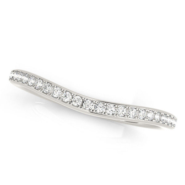 14kt Gold Diamond Ladies Curved Wedding