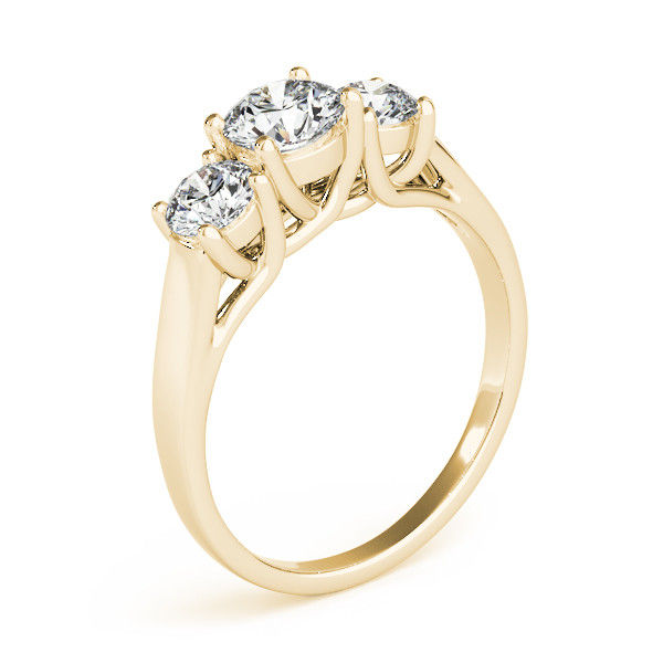 Thumbnail: 14KT Gold Three Stone Diamond Engagement Ring