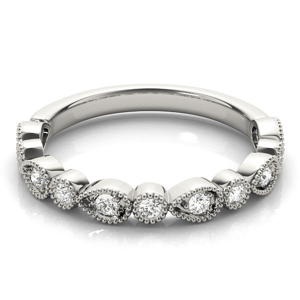 Thumbnail: 14kt Gold Diamond Ladies Bezel  Set Design Wedding Band
