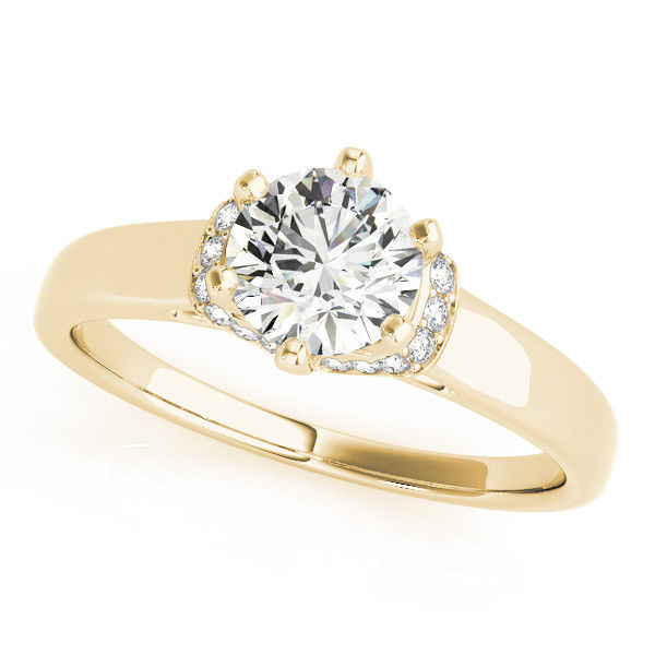 Thumbnail: 14kt Gold Round Solitaire Engagement Ring