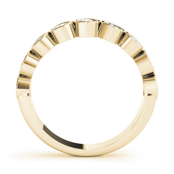 Thumbnail: 14kt Gold Diamond Ladies Bezel Set Design Wedding Band