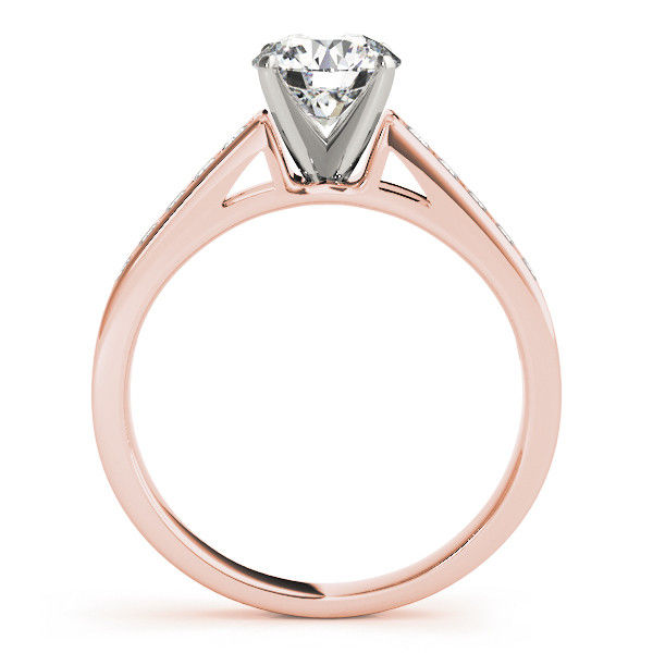 Thumbnail: 14kt Gold Single Row Diamond Engagement Ring.