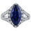 Thumbnail: 14kt Gold Blue Sapphire ColorStone and  Diamond Ring.